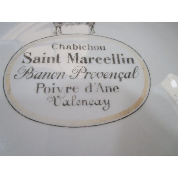 French Country Rustic Goat Cheese Plate Porcelaine D'auteuil Made in France GUC - Picture 3 of 6